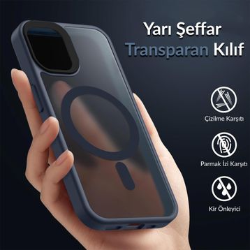 Bix iPhone 12 Pure Rainbow Parmak İzi Önleyici Mavi Çizilmeye Dayanıklı Darbe Emici Renk Geçişli Şeffaf Kılıf