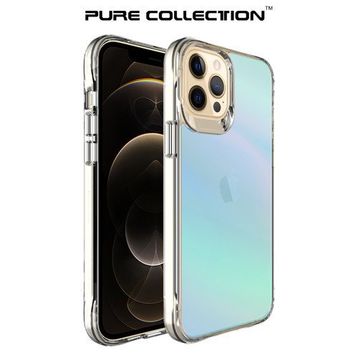 Bix iPhone 12 Pure Rainbow Parmak İzi Önleyici Mavi Çizilmeye Dayanıklı Darbe Emici Renk Geçişli Şeffaf Kılıf