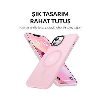 Bix iPhone 12 Pure Rainbow Parmak İzi Önleyici Pembe Çizilmeye Dayanıklı Darbe Emici Renk Geçişli Şeffaf Kılıf