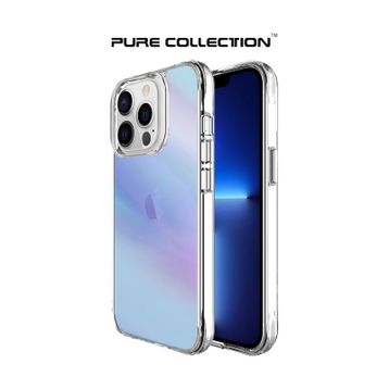 Bix iPhone 13 Pro Max Pure Rainbow Parmak İzi Önleyici Mavi Çizilmeye Dayanıklı Darbe Emici Renk Geçişli Şeffaf Kılıf