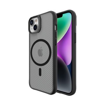Bix iPhone 14 Plus / 15 Plus Carbon Fiber Force Magsafe Anti Şok Teknolojili Kamera ve Ekran Korumalı Kılıf