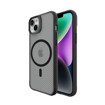 Bix iPhone 14 Plus / 15 Plus Carbon Fiber Force Magsafe Anti Şok Teknolojili Kamera ve Ekran Korumalı Kılıf