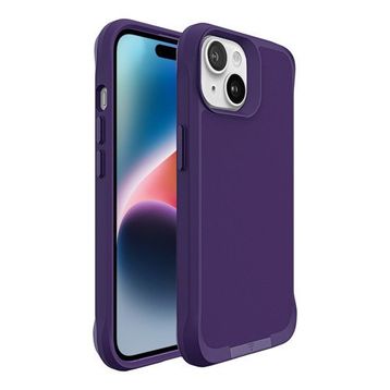 Bix iPhone 14 Plus / 15 Plus Vortex Magsafe Stand Özellikli 3X Korumalı Mikro Fiber İç Yüzey Koyu Mor Kılıf