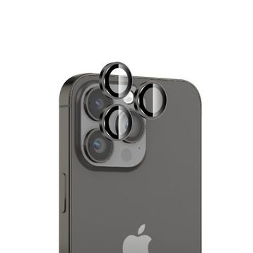 Bix iPhone 14 Pro / 14 Pro Max Safir 3D Kamera Camı 9H Premium Uzay Siyahı Lens Koruyucu