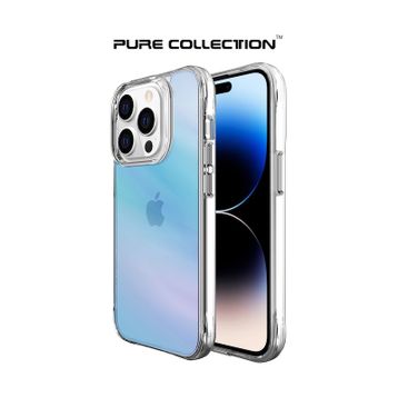 Bix iPhone 14 Pro Max Pure Rainbow Mavi Çizilmeye Dayanıklı Darbe Emici Renk Geçişli Şeffaf Kılıf
