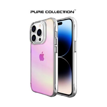 Bix iPhone 14 Pro Max Pure Rainbow Pembe Çizilmeye Dayanıklı Darbe Emici Renk Geçişli Şeffaf Kılıf