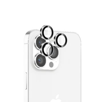 Bix iPhone 15 Pro / 15 Pro Max 9H Gerçek Cam Crystal AR+AF Beyaz Titanyum Lens Koruyucu