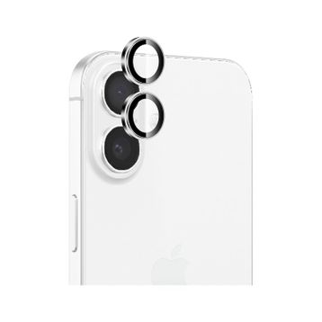 Bix iPhone 16 / 16 Plus 9H Gerçek Cam Crystal AR+AF Beyaz Lens Koruyucu