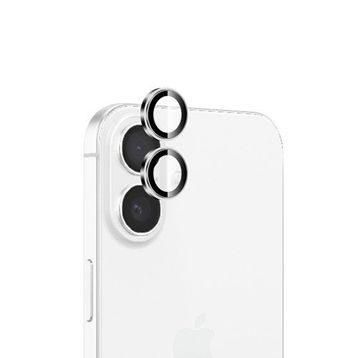Bix iPhone 16 / 16 Plus 9H Gerçek Cam Crystal AR+AF Beyaz Lens Koruyucu