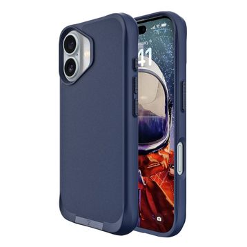 Bix iPhone 16 Plus Vortex Magsafe Stand Özellikli 3X Korumalı Mikro Fiber İç Yüzey Gri Mavi Kılıf