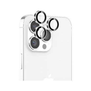 Bix iPhone 16 Pro / 16 Pro Max 9H Gerçek Cam Crystal AR+AF Beyaz Titanyum Lens Koruyucu