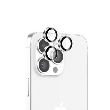 Bix iPhone 16 Pro / 16 Pro Max Safir 3D Kamera Camı 9H Premium Beyaz Titanyum Lens Koruyucu