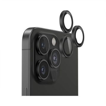 Bix iPhone 16 Pro / 16 Pro Max Safir 3D Kamera Camı 9H Premium Siyah Titanyum Lens Koruyucu