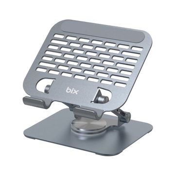 Bix PS01 Gri 360 Dönebilen Isı Dağıtımlı Katlanabilir iPad Tutucu Metal Tablet Standı