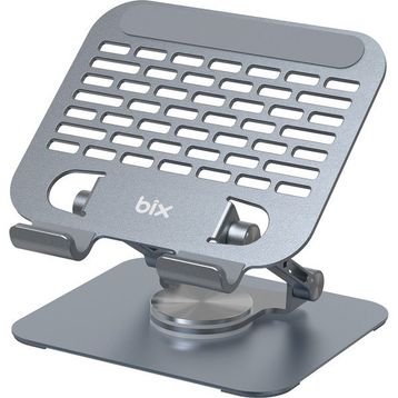 Bix PS01 Gri 360 Dönebilen Isı Dağıtımlı Katlanabilir iPad Tutucu Metal Tablet Standı