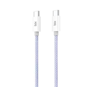 Bix T2CC 60W Ledli 1 mt Mor Type-C Örgülü PVC Kablo