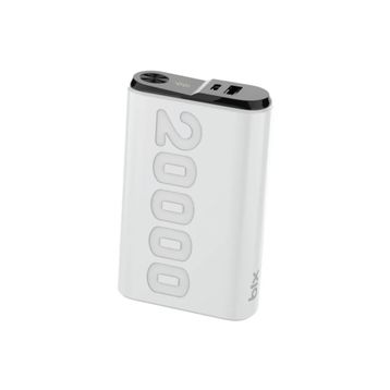 Bix TPB24 20000 mAh PD 20W USB-C USB-A QC 3.0 22.5W Beyaz Süper Hızlı Şarj Destekli Dijital Ekranlı Mini Powerbank