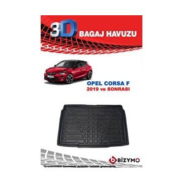Bizymo Opel Corsa F 2019 Ve Sonrası 3D Bagaj Havuzu