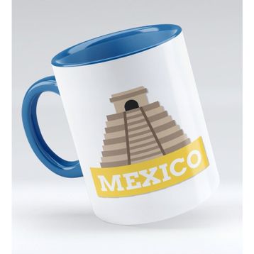 BK 1 Gift Mexico Tasarımlı Mavi Kupa Bardak