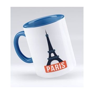 BK 1 Gift Paris Tasarımlı Mavi Kupa Bardak