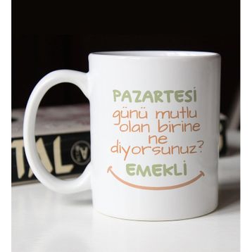BK 2 Gift Emekli Tasarımlı Beyaz Kupa
