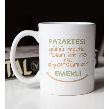 BK 2 Gift Emekli Tasarımlı Beyaz Kupa