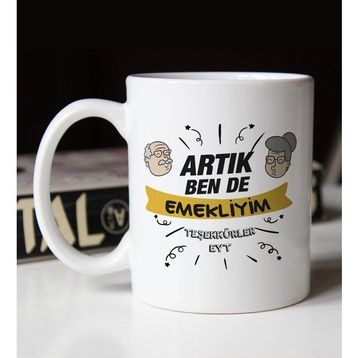 BK 3 Gift Emekli Tasarımlı Beyaz Kupa