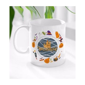 BK 4 Gift Halloween Tasarımlı Beyaz Kupa Bardak