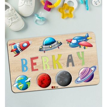 BK 5 Toys Çocuklara Özel İsimli Büyük Boy Ahşap Eğitici Yapboz 50x30 cm Puzzle