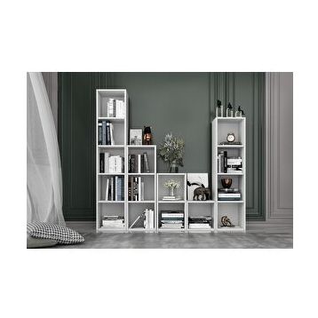 BK Concept 170 cm Beyaz KTP-1223 Raflı Basamaklı Kitaplık