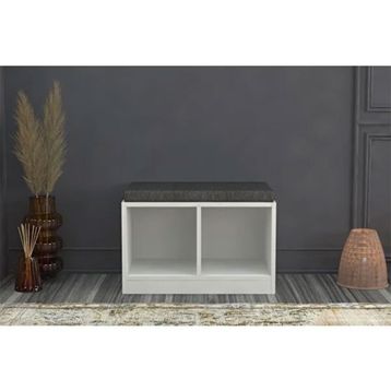 BK Concept AYK-1001 Raflı Puflu Beyaz 65 cm Ayakkabılık
