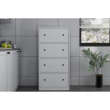 BK Concept ÇA-D-1150-Ç 65,4 cm Çıtasız Kapaklı Beyaz Çok Amaçlı Dolap