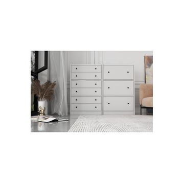 BK Concept Çıtasız ŞFN-1050-Ç Altı Çekmeceli Üç Kapaklı Beyaz Şifonyer