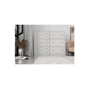 BK Concept Çıtasız ŞFN-1050-Ç Altı Çekmeceli Üç Kapaklı Beyaz Şifonyer