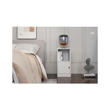 BK Concept KMD-1036-Ç Çıtasız Raflı Kapaklı Beyaz Komodin