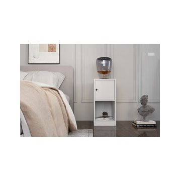BK Concept KMD-1037-Ç Çıtasız Raflı Kapaklı Beyaz Komodin
