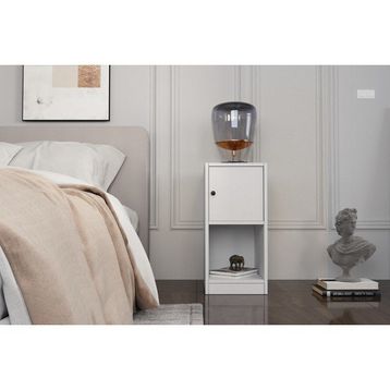 BK Concept KMD-1037-Ç Çıtasız Raflı Kapaklı Beyaz Komodin