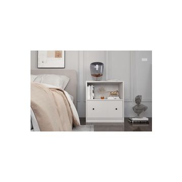 BK Concept KMD-1041-Ç Çıtasız Raflı Kapaklı Beyaz Komodin
