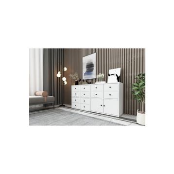 BK Concept ŞFN-1027-Ç Beyaz 130 cm Dolaplı Çekmeceli Şifonyer