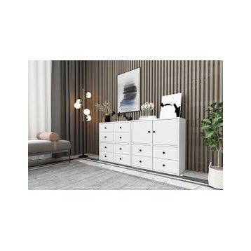 BK Concept ŞFN-1027-Ç Beyaz 130 cm Dolaplı Çekmeceli Şifonyer