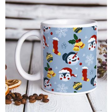 BK Gift Beyaz Yılbaşı Tasarımlı 11 Kupa