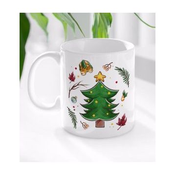 BK Gift Beyaz Yılbaşı Tasarımlı 3 Kupa