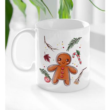 BK Gift Beyaz Yılbaşı Tasarımlı 4 Kupa