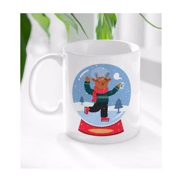 BK Gift Beyaz Yılbaşı Tasarımlı 5 Kupa