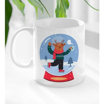 BK Gift Beyaz Yılbaşı Tasarımlı 5 Kupa