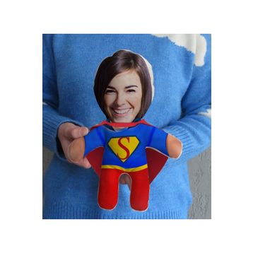 Bk Gift Gift Kişiye Özel Fotoğraflı Pelerinli Kadın Süper Kahraman Bebek Yastık
