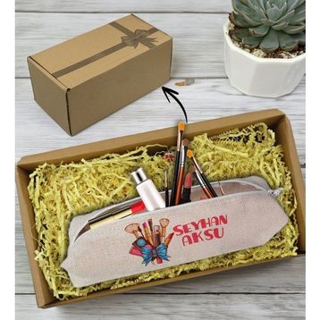 BK Gift Kişiye Özel Isimli Kalemlik Keten