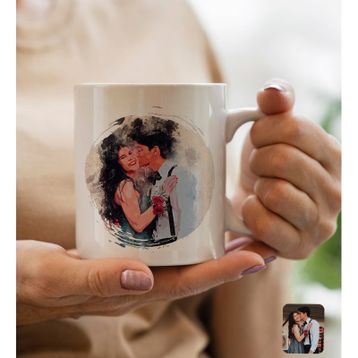 Bk Gift Kişiye Özel Karikatür 3 Portre Beyaz Kupa Bardak