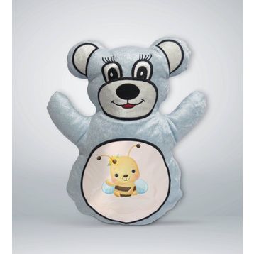 BK Gift Sevimli Arı 2 Tasarımlı Mavi Ayıcık Yastık
