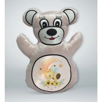 BK Gift Sevimli Arı 3 Tasarımlı Krem Ayıcık Yastık